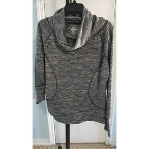 dseries 8 women Charcoal Gray Waffle Cowl Neck Pullover SZ XL